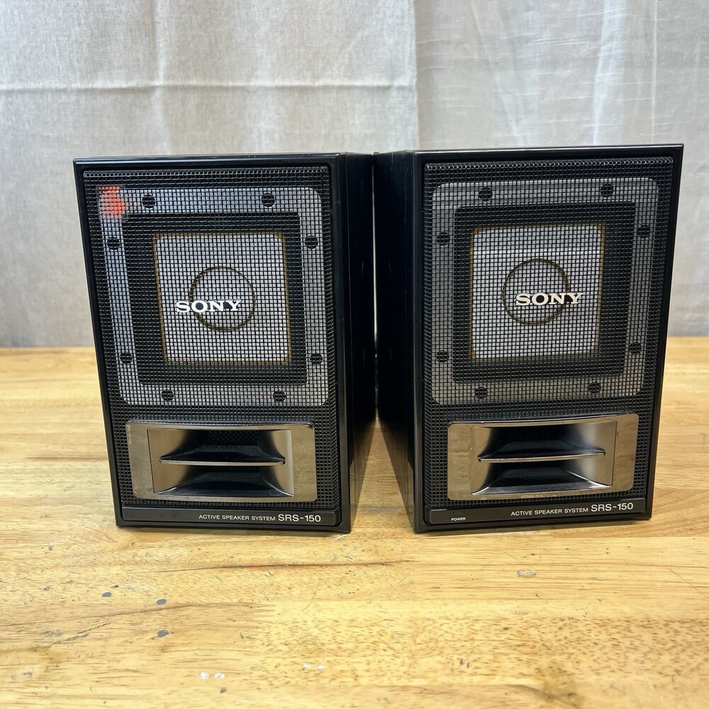 Vintage SONY SRS-150 Amplified Active/Passive Speaker System Tested Good Sound